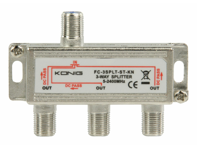 König Műholdas F Elosztó 10.5 dB / 5-2400 MHz - 3 Kimenet (FC-3SPLT-ST-KN)
