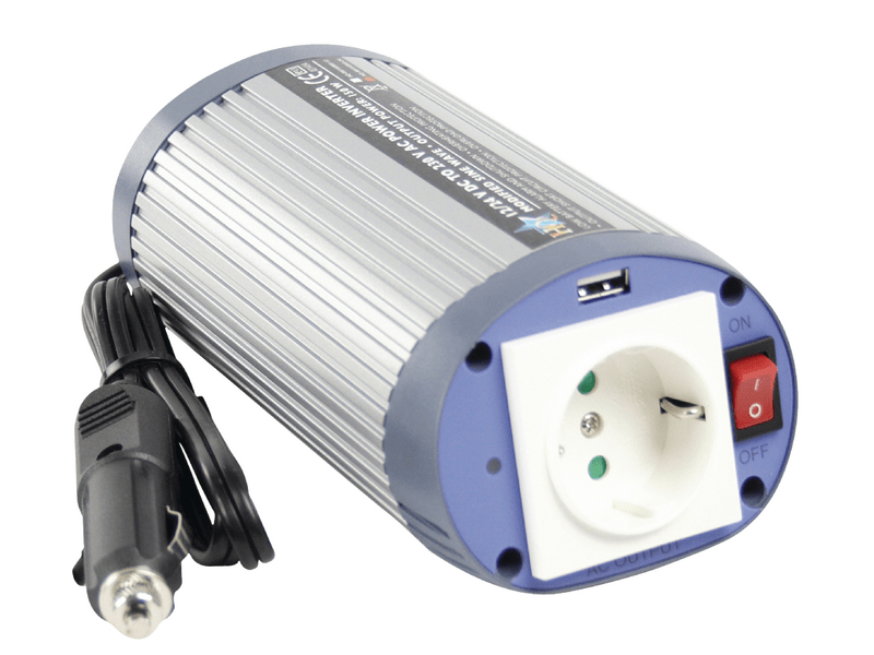 HQ Inverter módosított szinusz 24 VDC - AC 230 V 150 W F (CEE 7/3) / USB (HQ-INV150WU-24)