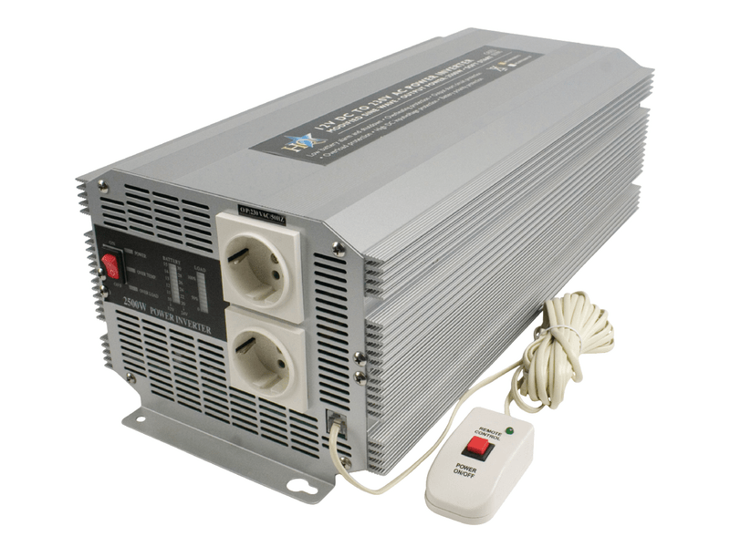 HQ Inverter módosított szinusz 12 VDC - AC 230 V 2500 W F (CEE 7/3) (HQ-INV2500/12)