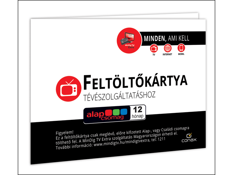 Mindig TV Extra - 12 hó Alap feltöltőkártya