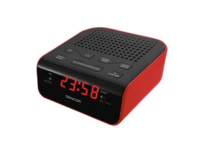 Sencor SRC 136 RD Rádiós ébresztőóra, Piros