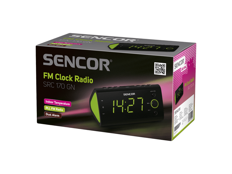 Sencor SRC 170 GN Rádiós ébresztőóra, Zöld