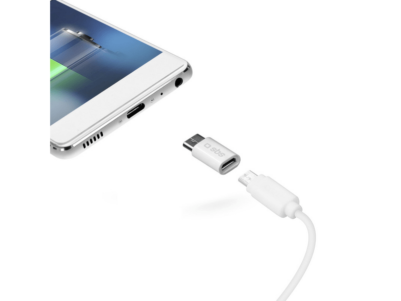 SBS TE ADAPT C Micro USB - USB-C Adapter, Fehér