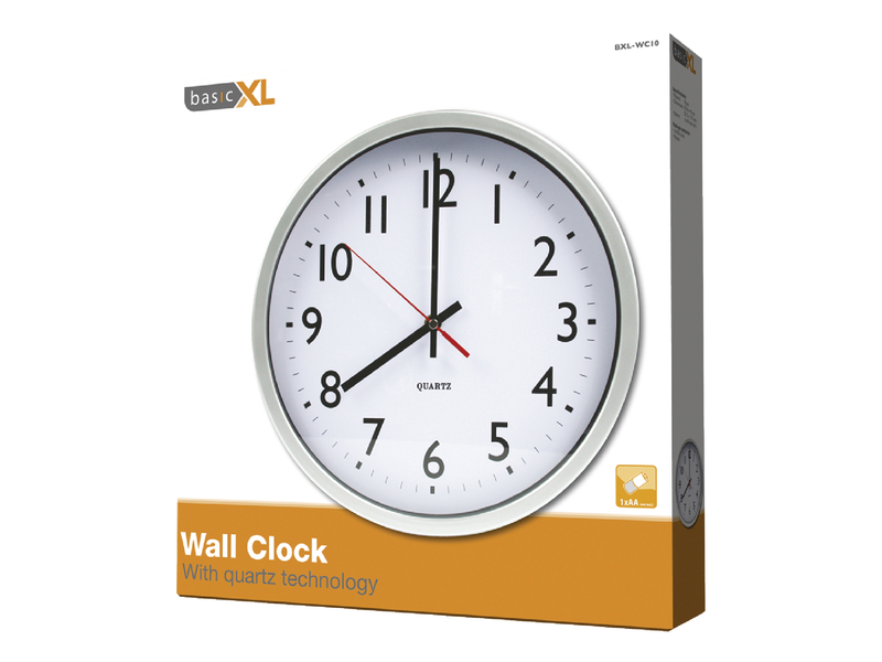 BasicXL Falióra 30 cm Analóg Fehér/Ezüst (BXL-WC10)