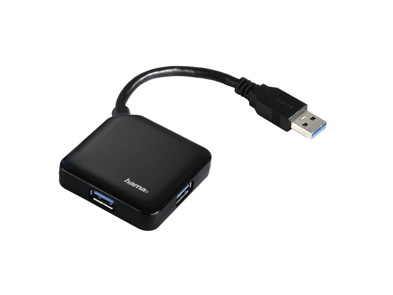 HAMA 12190 USB 3.0 HUB, 1:4 BUSPOW. FEKETE