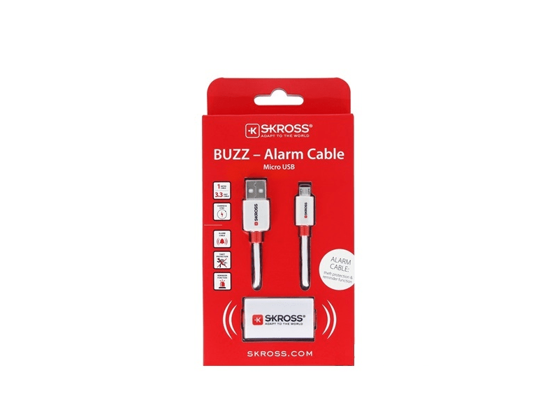 SKROSS mikro USB/USB punjač i kabel za sinkronizaciju s funkcijom BUZZ alarma (SKR BUZZMICROUSBCA)
