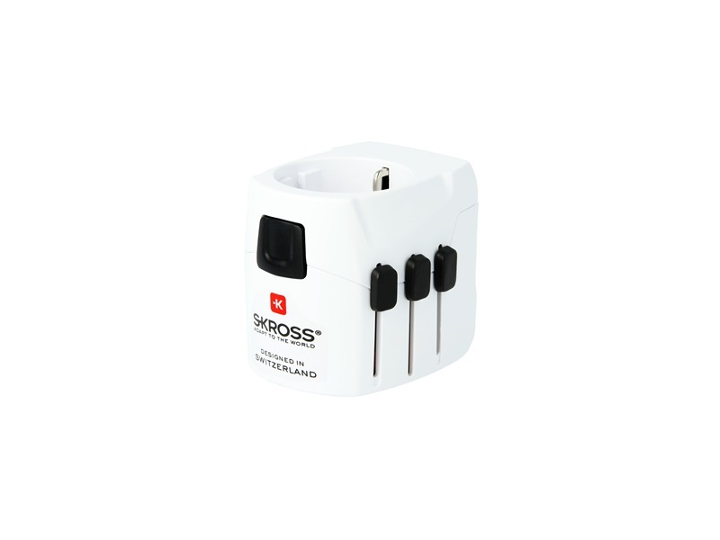 SKROSS Adapter, több országos, USB töltő funkció, földelt, SKROSS 