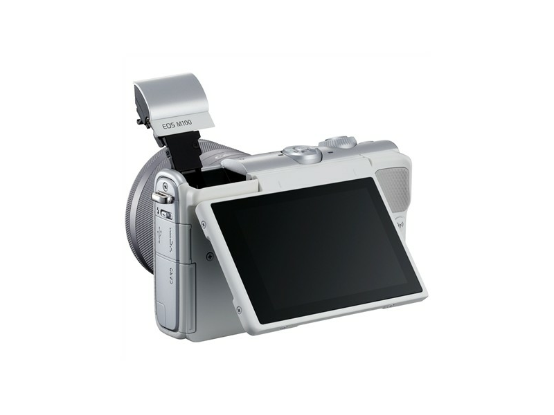 CANON EOS M100 + EF-M 15-45 mm IS STM Digitális fényképezőgép, Fehér