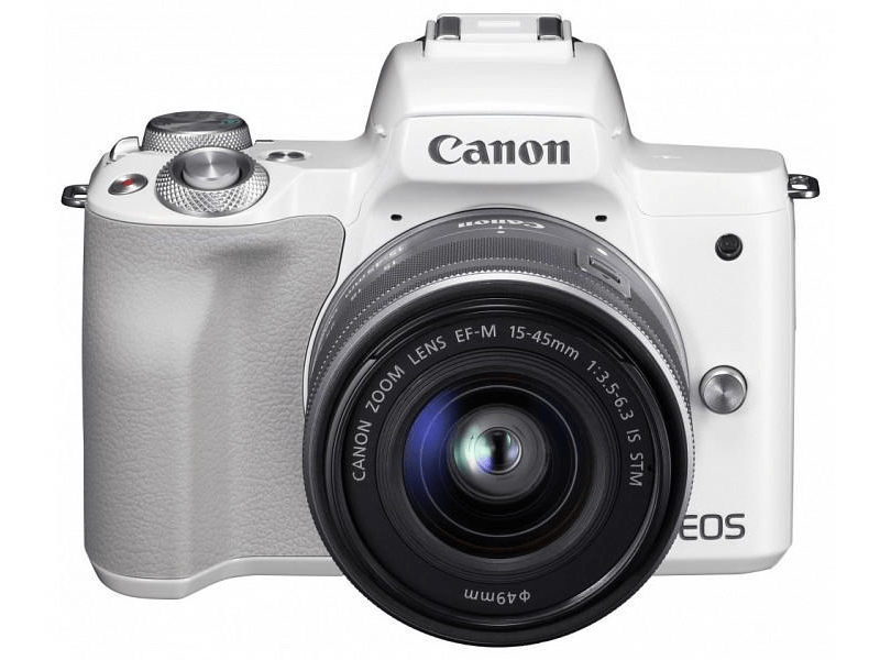 CANON EOS M50 + EF-M 15-45 mm IS STM Digitális fényképezőgép, Fehér