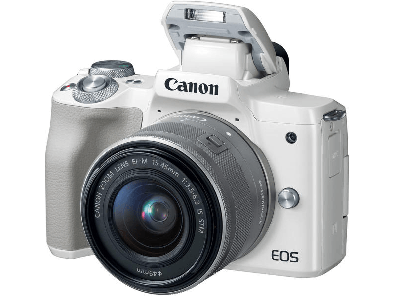 CANON EOS M50 + EF-M 15-45 mm IS STM Digitális fényképezőgép, Fehér