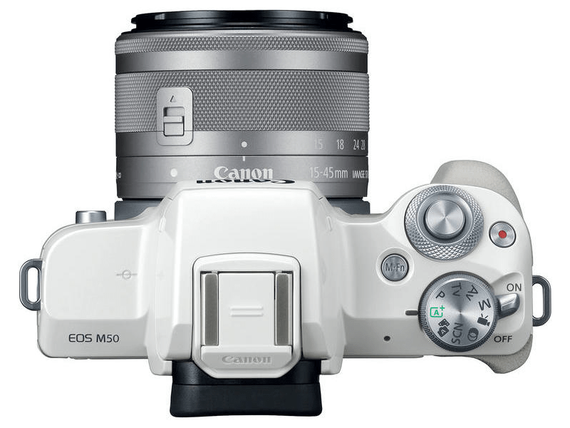 CANON EOS M50 + EF-M 15-45 mm IS STM Digitális fényképezőgép, Fehér