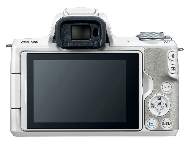 CANON EOS M50 + EF-M 15-45 mm IS STM Digitális fényképezőgép, Fehér