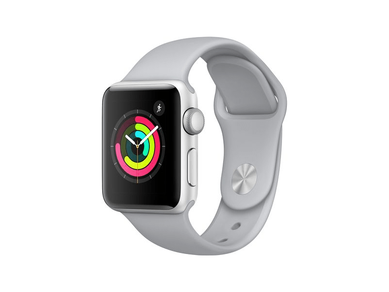 Apple Watch Series 3 Okosóra 38mm, Ezüst alumíniumház, szürke sportszíj