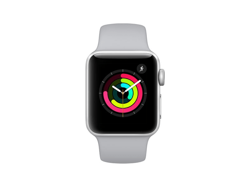 Apple Watch Series 3 Okosóra 38mm, Ezüst alumíniumház, szürke sportszíj