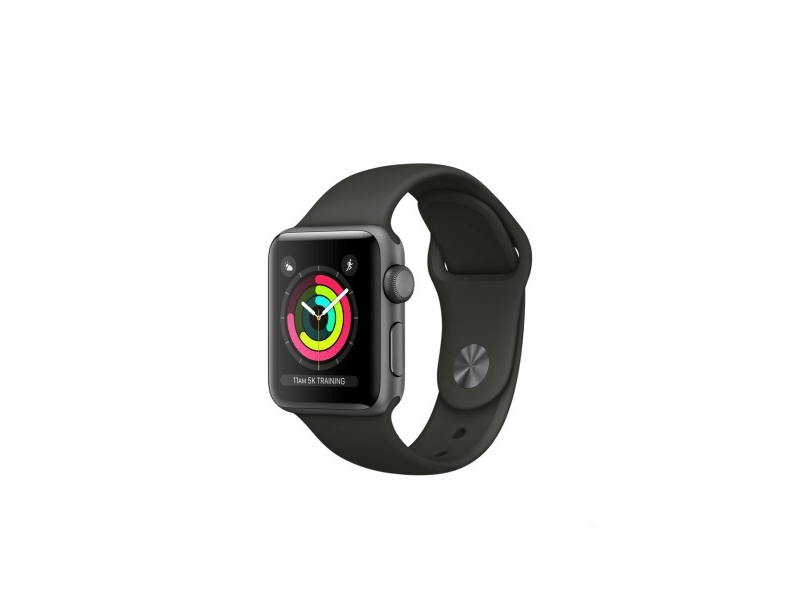 Apple Watch Series 3 Okosóra 38mm, Asztroszürke alumíniumház, sötétszürke sportszíj