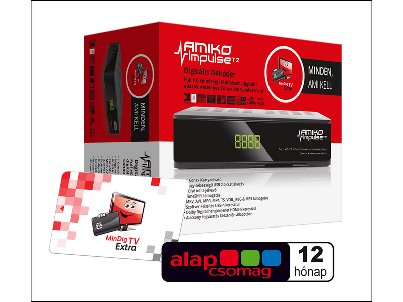 MinDig TV Extra - Alapcsomag Amiko Dekóderrel 12 Hónap (Előre Fizetett)