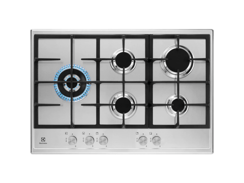 Electrolux KGS7566SX Beépíthető gáz főzőlap, 75 cm, WOK égőfej