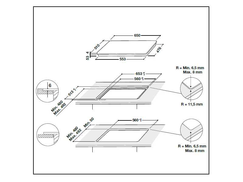 Whirlpool SMO 604OF/NE SmartCook Beépíthető indukciós főzőlap