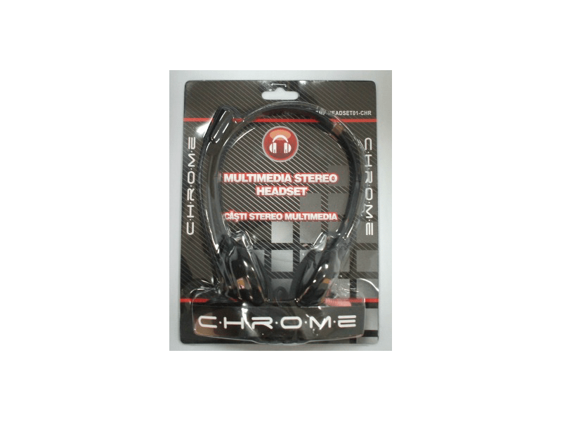 CHROME WELL CMPHSET01CHR Multimédiás fejhallgató, Fekete
