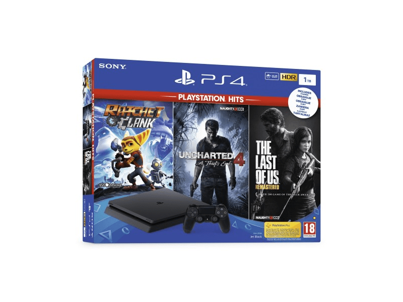 SONY PlayStation 4 (PS4) Slim 1TB Hits Bundle, Fekete