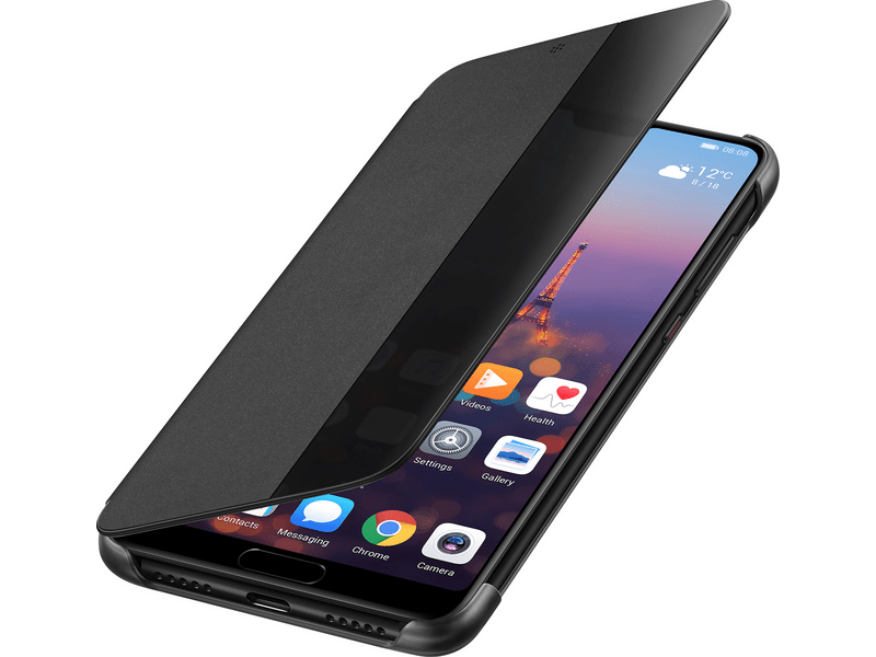 Huawei P20 Flip Cover védőtok, Fekete