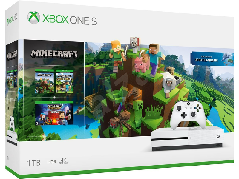 Microsoft Xbox One S (Slim) 1TB + Minecraft Játékszoftver + Vertikális állvány