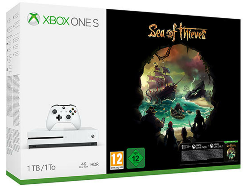Microsoft Xbox One S (Slim) 1TB + Sea of Thieves Játékszoftver + Vertikális állvány