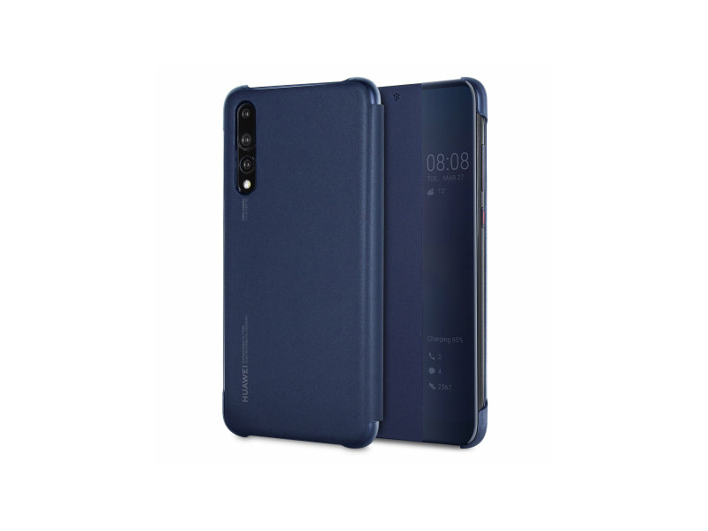 Huawei P20 Pro Flip View Cover Telefon tok kék