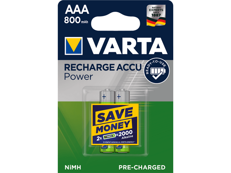 VARTA POWER akkumulátor mikro/ AAA 800 mAh BL2
