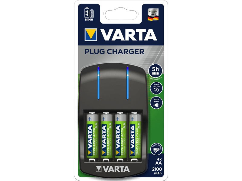 VARTA Plug töltő + 4db AA 2100 mAh akkumulátor