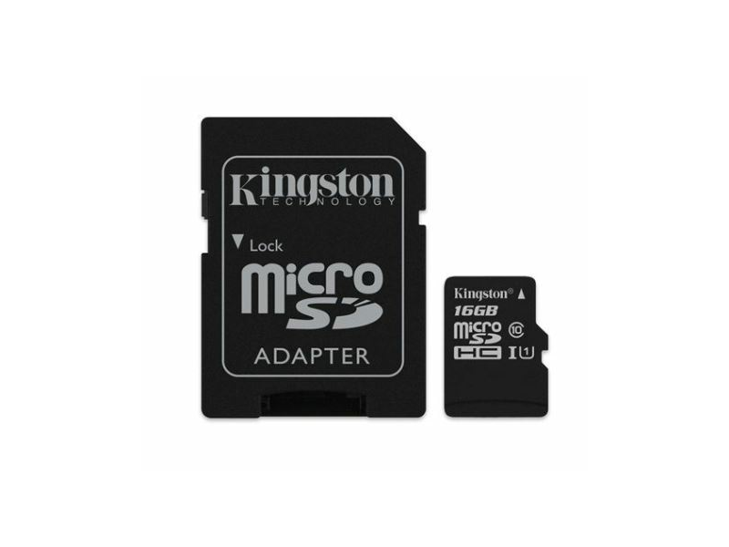Kingston Canvas Select 16 GB, microSDHC, UHS-I,Adapter Memóriakártya