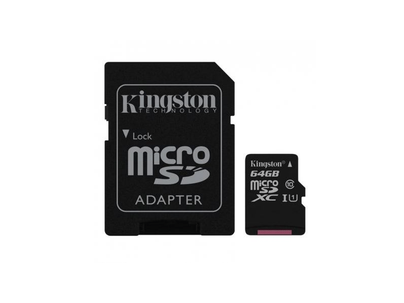 Kingston MicroSDXC 64GB C10/U1/UHS-I SDCS/64GB Memóriakártya
