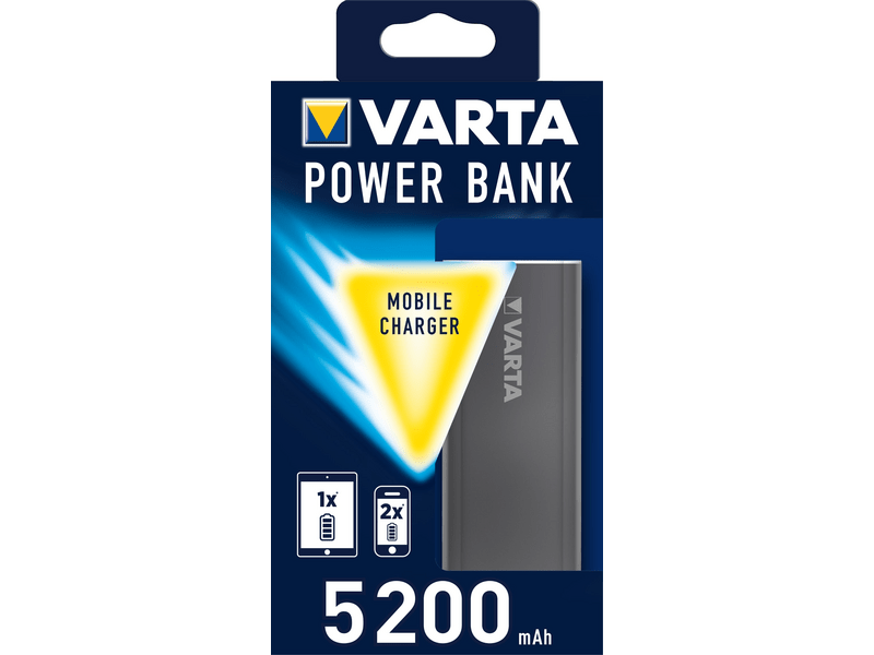 Varta PowerBank 5200 mAh, Sötétezüst