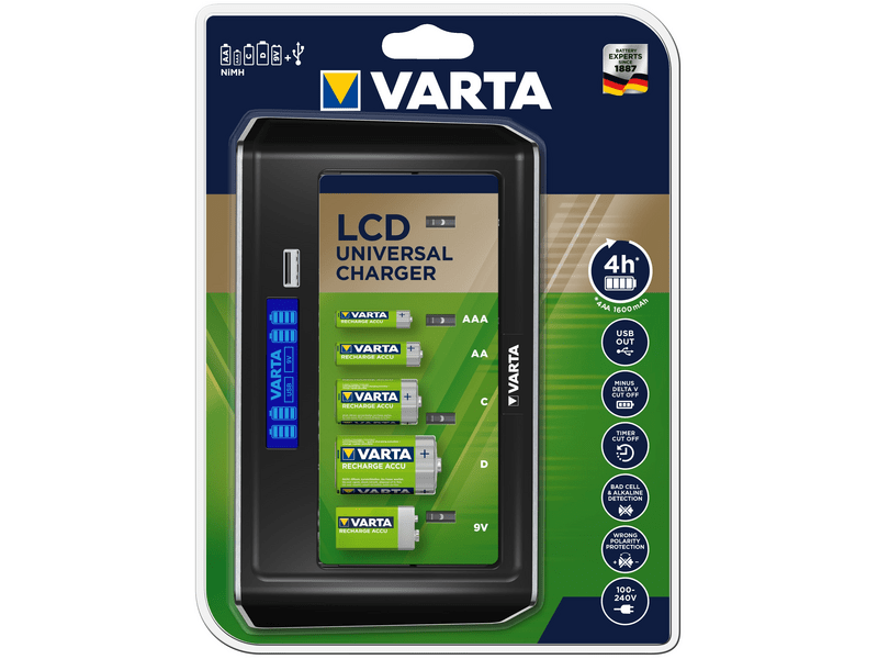VARTA LCD Universal töltő 4-6 órás töltési idő - Minden akkumulátor típushoz Akku nélkül (57678101401)
