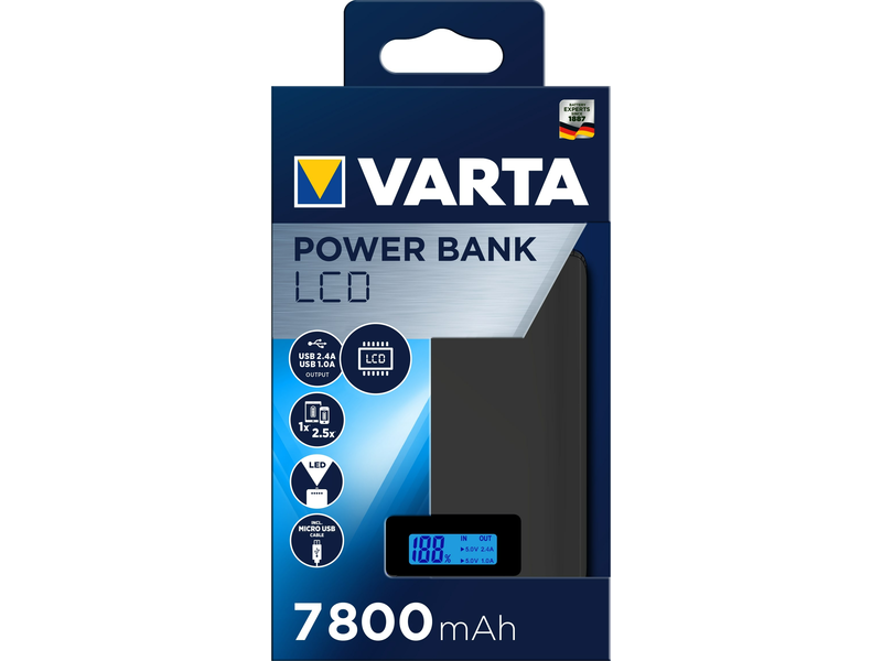 VARTA LCD Power Bank 7800mAh töltő