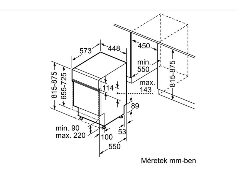 BOSCH SPI46IS05E Beépíthető elölvezérelt mosogatógép