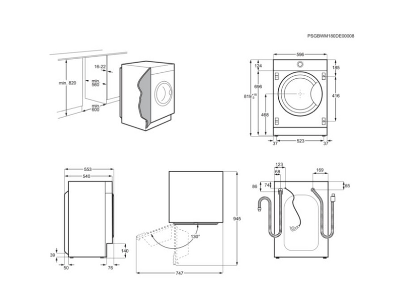 AEG L8WBE68SI Beépíthető mosó-szárítógép