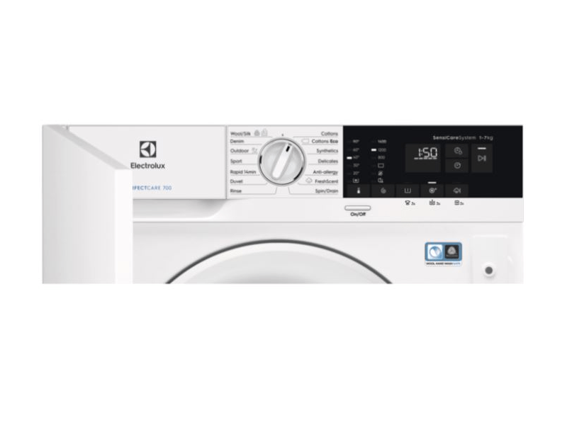 Electrolux EW7F447WI Beépíthető gőzmosógép, 7 kg, 1400 f/p., LED kijelző