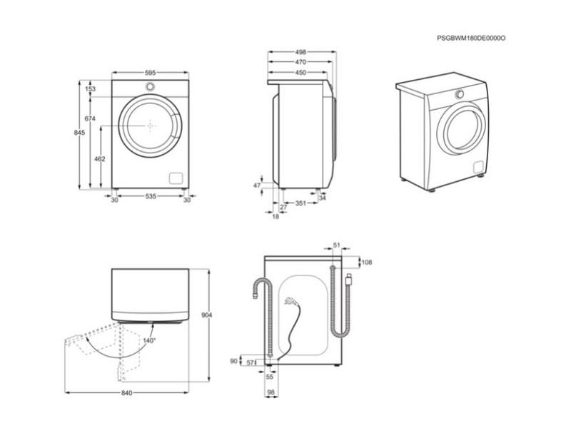 Electrolux EW6S347SH PerfectCare keskeny elöltöltős mosógép, 7 kg, 1400 f/p