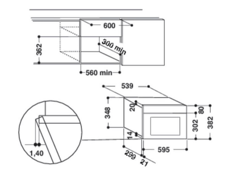 Whirlpool W7 MN840 Beépíthető mikrohullámú sütő