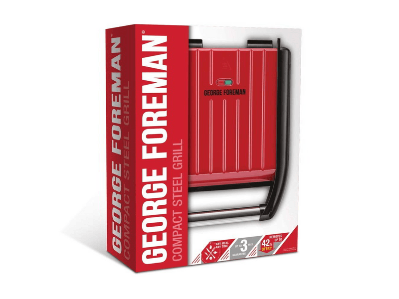 George Foreman 25030-56 čelični kompaktni crveni roštilj