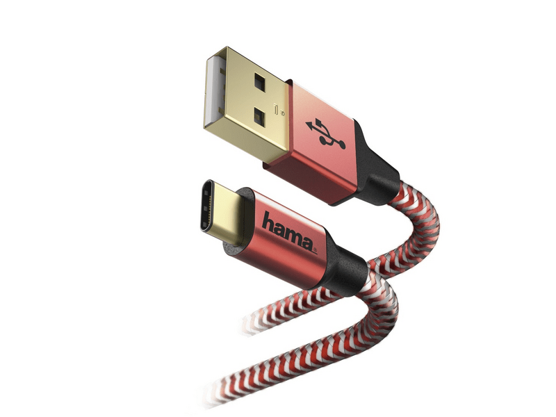 HAMA 178296 USB-C Adatkábel, Piros