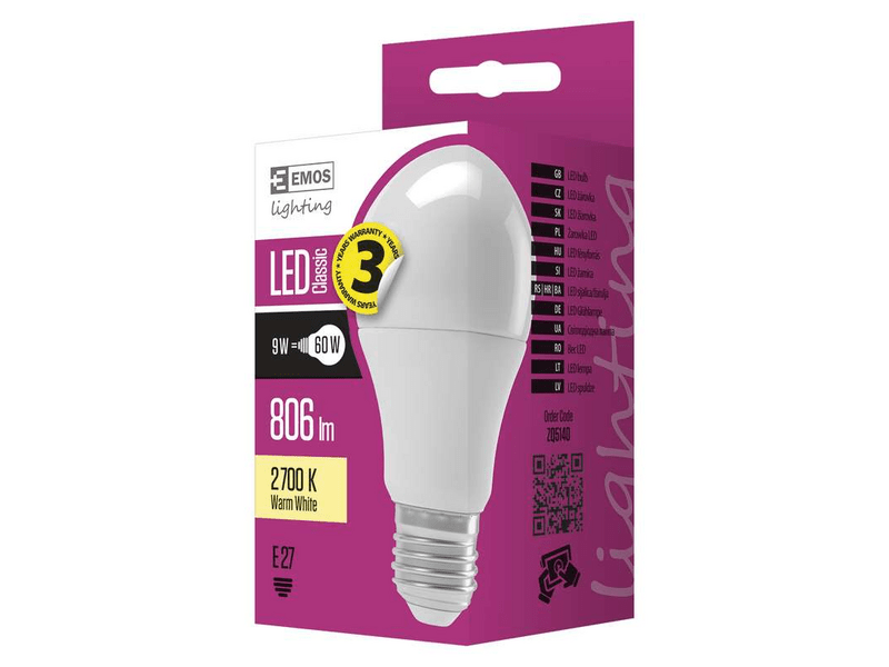 EMOS LED izzó classic A60 E27 9W (ZQ5140)