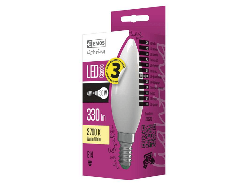 EMOS LED izzó classic gyertya E14 4W (ZQ3210)
