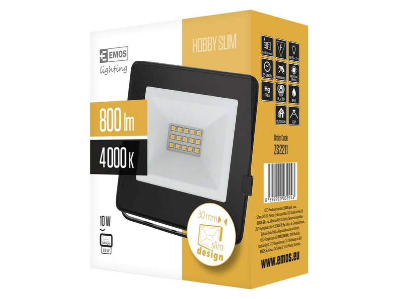 EMOS LED reflektor HOBBY SLIM 10W (ZS2211)