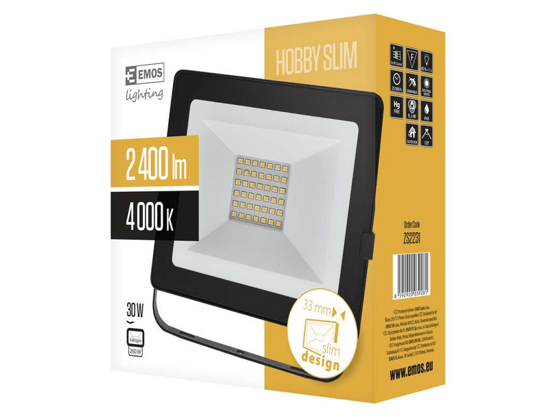 EMOS LED reflektor HOBBY SLIM 30W (ZS2231)