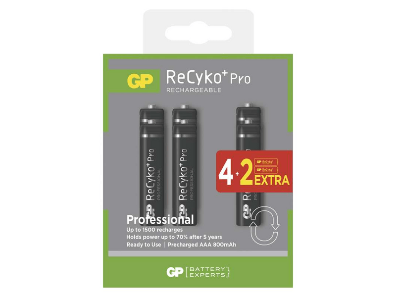 GP ReCyko+ Pro Professional akkumulátor HR03 (AAA) 4+2db