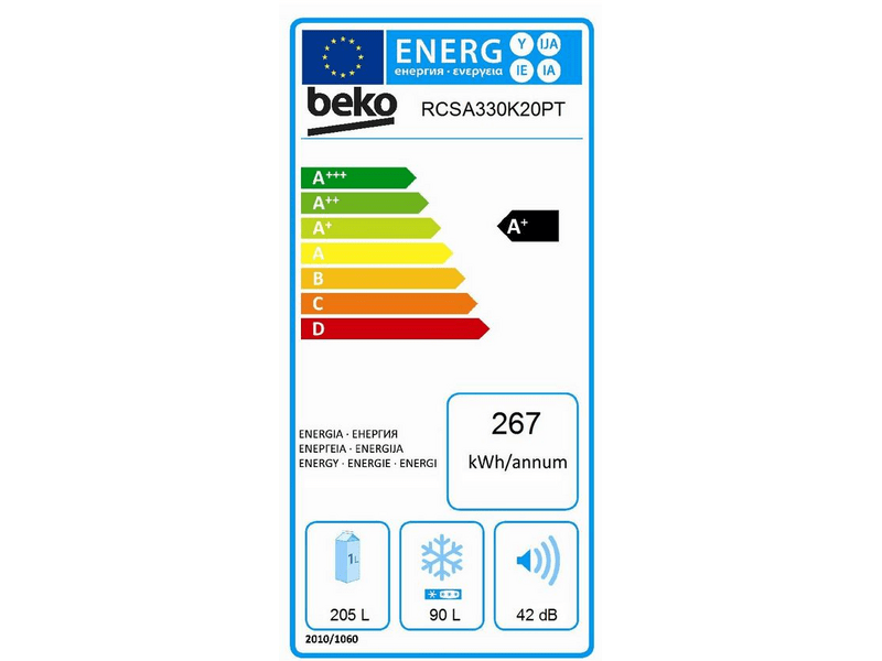 BEKO RCSA-330K20PT Alulfagyasztós kombinált hűtőszekrény