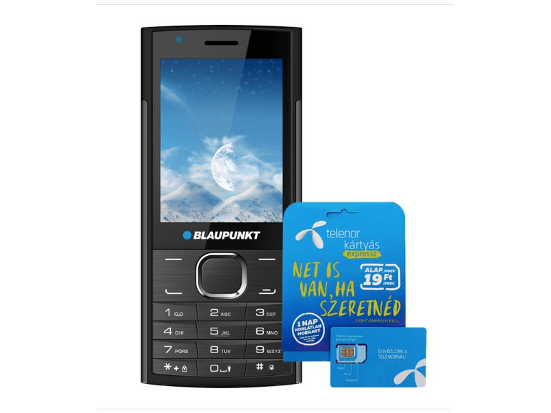 BLAUPUNKT FL-01 mobiltelefon fekete-szürke + Telenor Expressz SIM