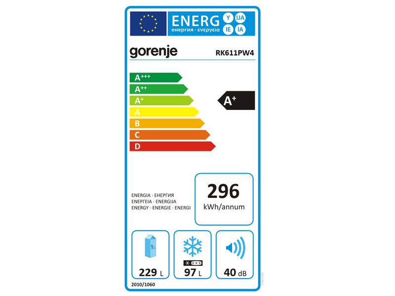 GORENJE RK611PW4 Alulfagyasztós kombinált hűtőszekrény